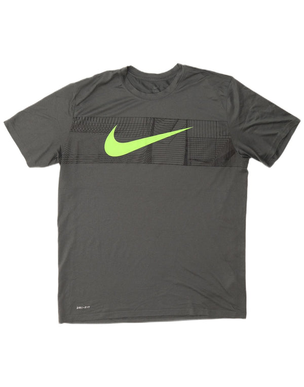 Nike Dri Fit Graphic T-Shirt Top XL sivi poliester