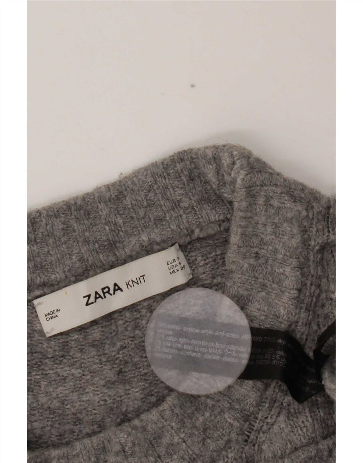Zara ženski pulover s velikim ovratnikom UK 10 Small Grey Flected