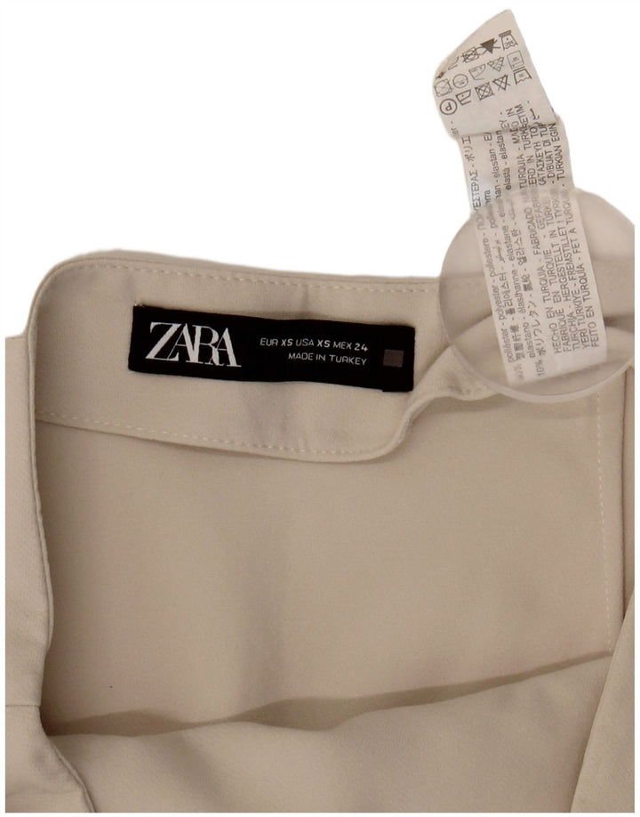 Zara ženska kratka majica UK 4 XS bež poliester