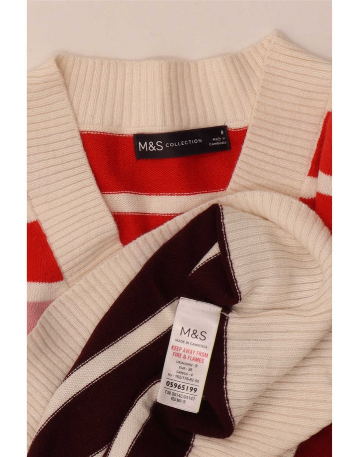 Marks & Spencer ženski džemper s V-izrezom UK 8 Mali višebojni