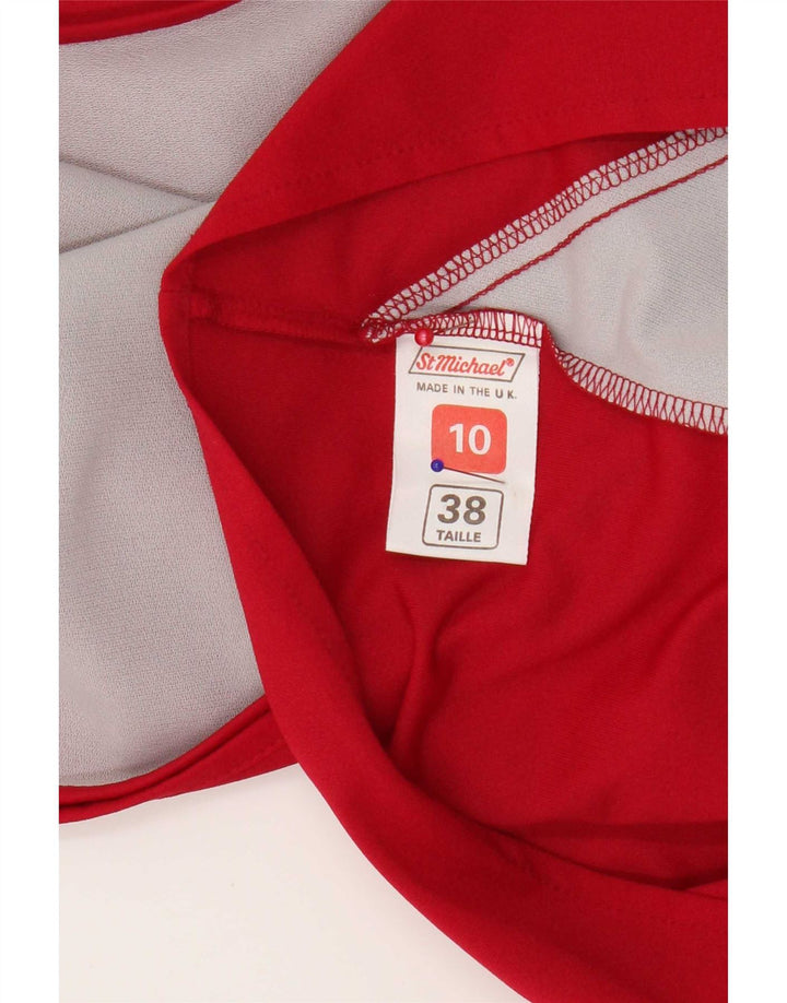 St Michael Ženska opuštena bluza Top UK 10 Small Red Colourblock