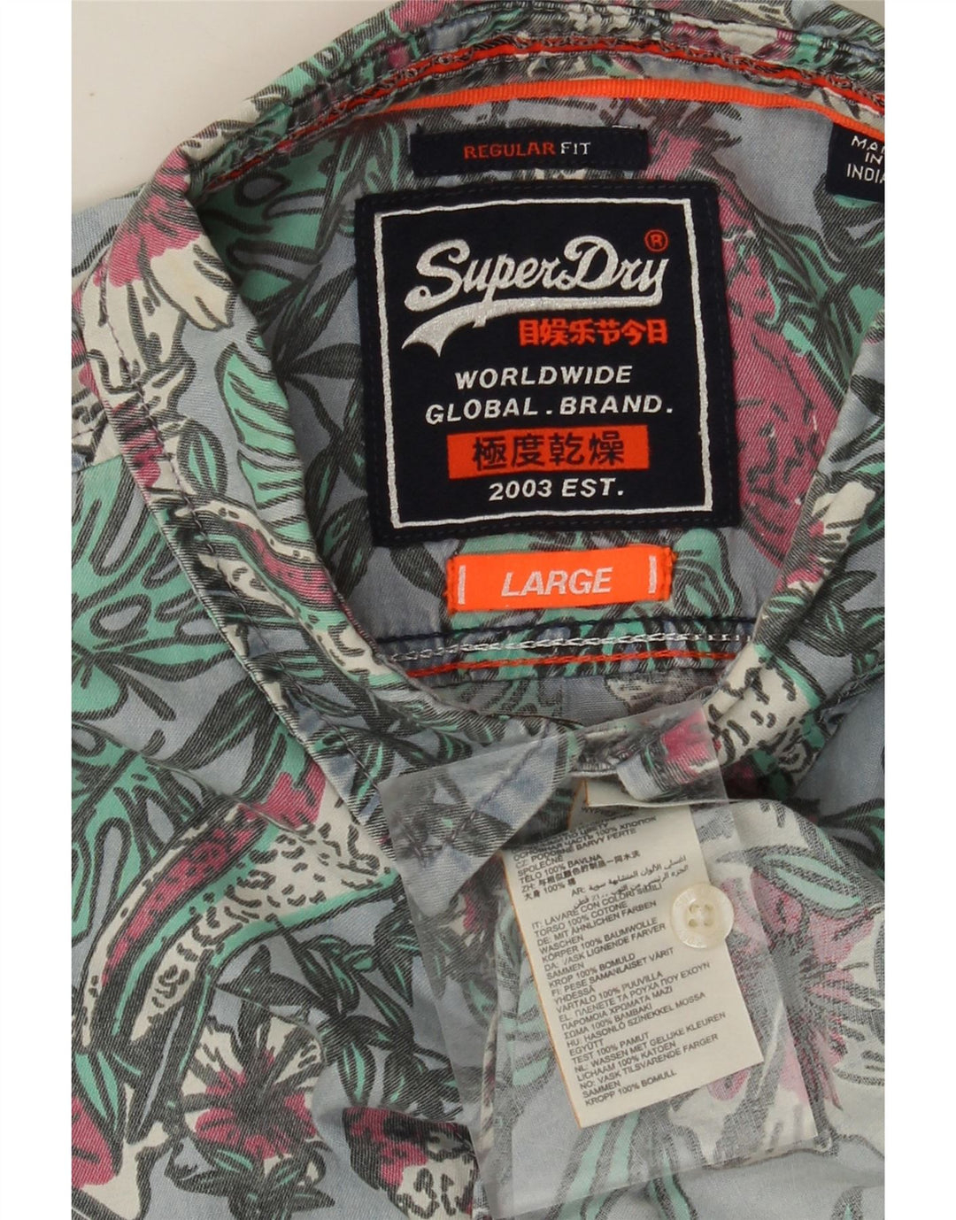 SUPERDRY muška majica kratkih rukava standardnog kroja, veliki plavi cvjetni pamuk