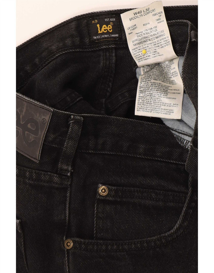 Lee Mens Brooklyn Straight Jeans W40 L32 Crni pamuk