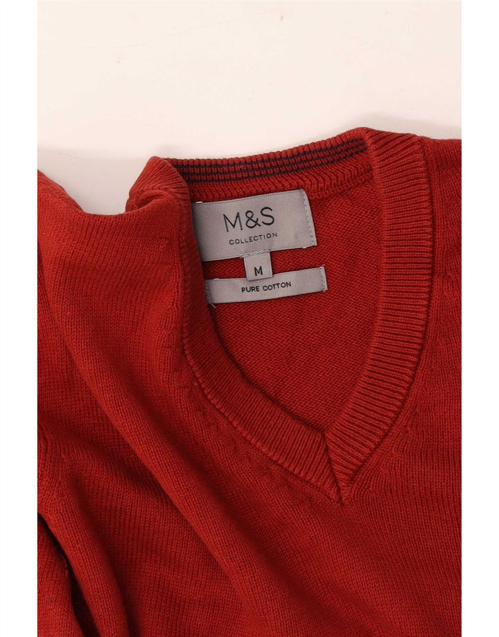 Marks & Spencer muški džemper s V-izrezom srednje crvene boje