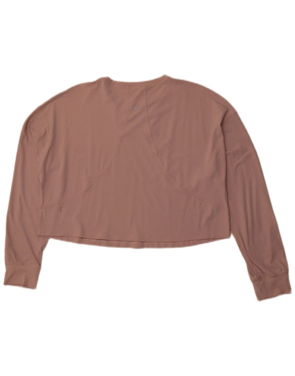 LULULEMON Ženska široka majica dugih rukava UK 14 srednje ružičasta