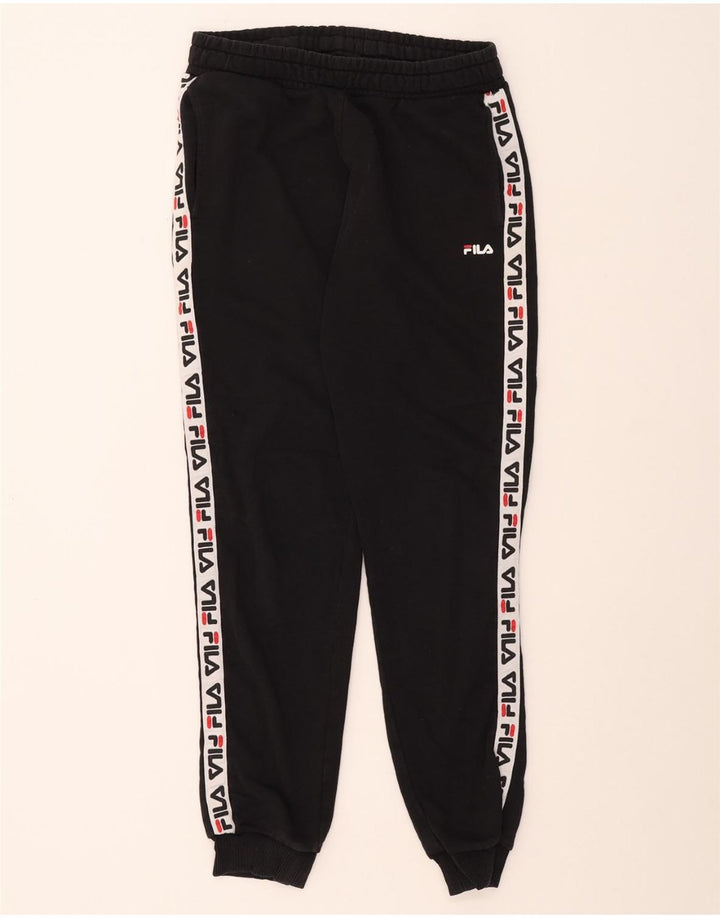 Fila Mens Graphic Tracksuit Trousers Joggers Medium Black Cotton