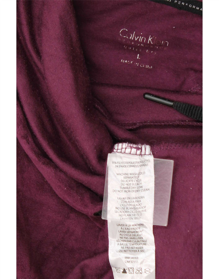 Calvin Klein Ženski džemper od velura UK 16 Veliki kestenjasti poliester