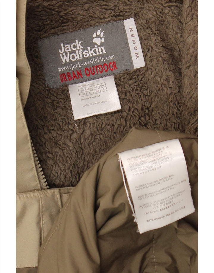 Jack Wolfskin ženska jakna parka s kapuljačom UK 8 mali kaki poliester