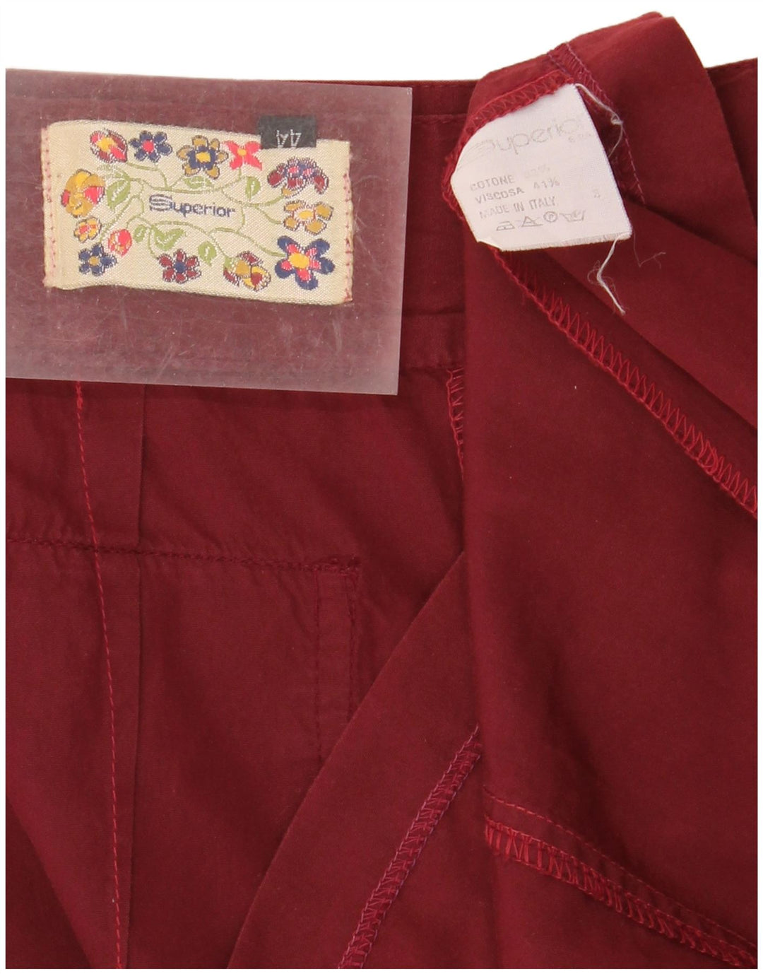 SUPERIOR ženska pencil suknja IT 44 srednje W27 tamnocrveni pamuk