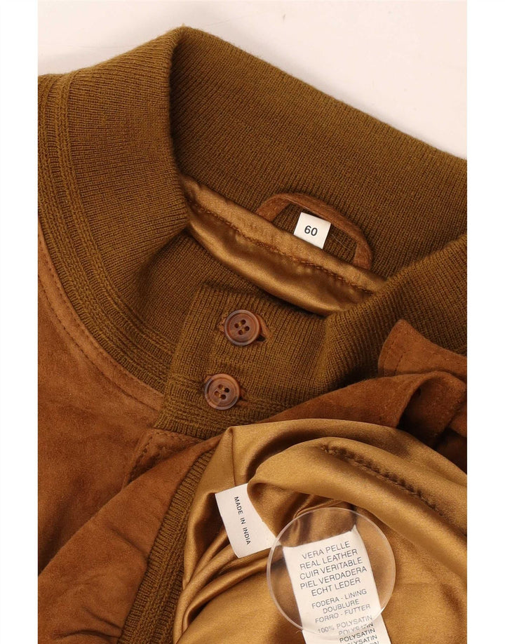 Vintage muška bomber jakna od brušene kože IT 60 5XL smeđa koža