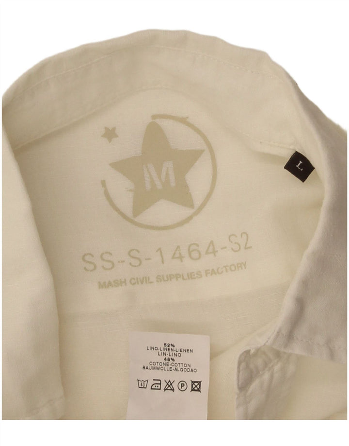 Mash muška košulja kratkih rukava Large Off White Lan