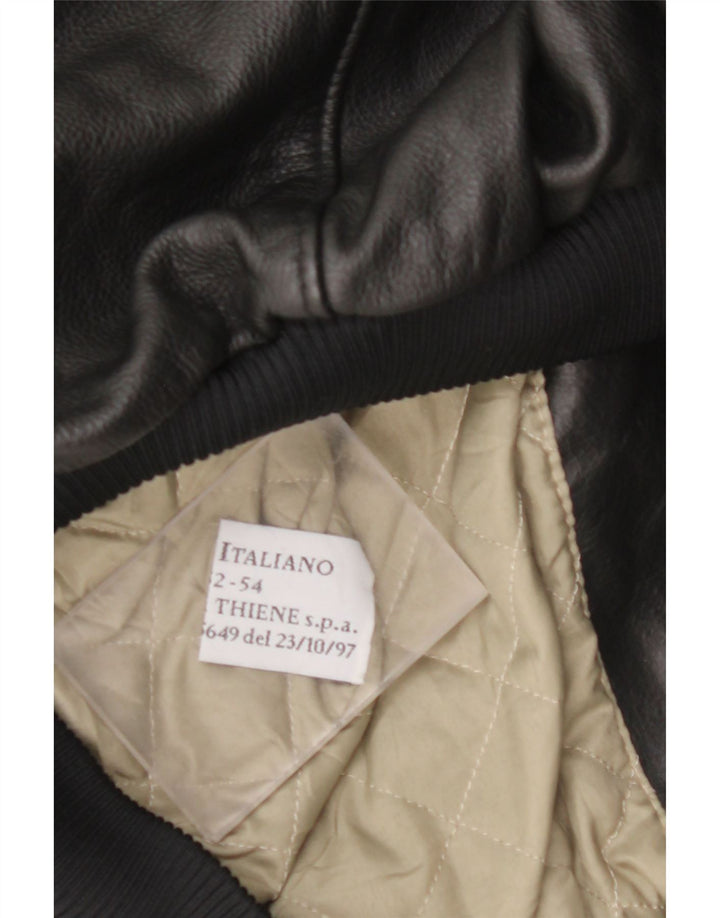 VINTAGE muška vojna kožna jakna IT 52 XL crna