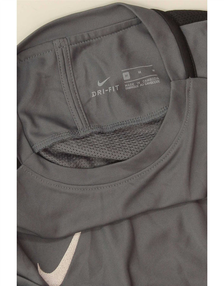 Nike Dri Fit T-Shirt Top Medium Grey Colourblock