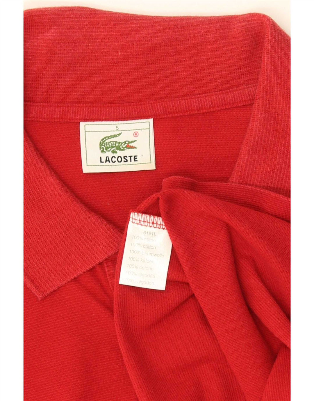 Lacoste muška polo majica veličine 5, veliki crveni pamuk