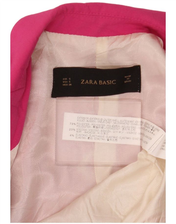 Zara ženski sako sa 1 gumbom UK 10 mali ružičasti poliester