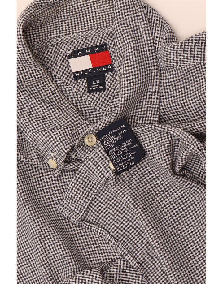 Tommy Hilfiger muška košulja velika siva pamuk s ptičijim zubima