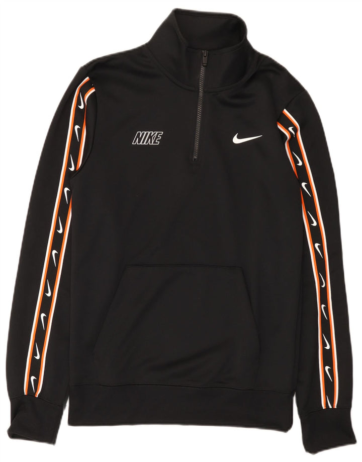 Nike muška majica s kratkim izrezom s patentnim zatvaračem XS crni poliester
