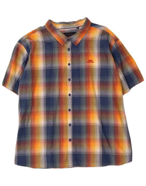 Weird Fish Mens Short Sleeve Shirt 5XL Multicoloured Check Cotton