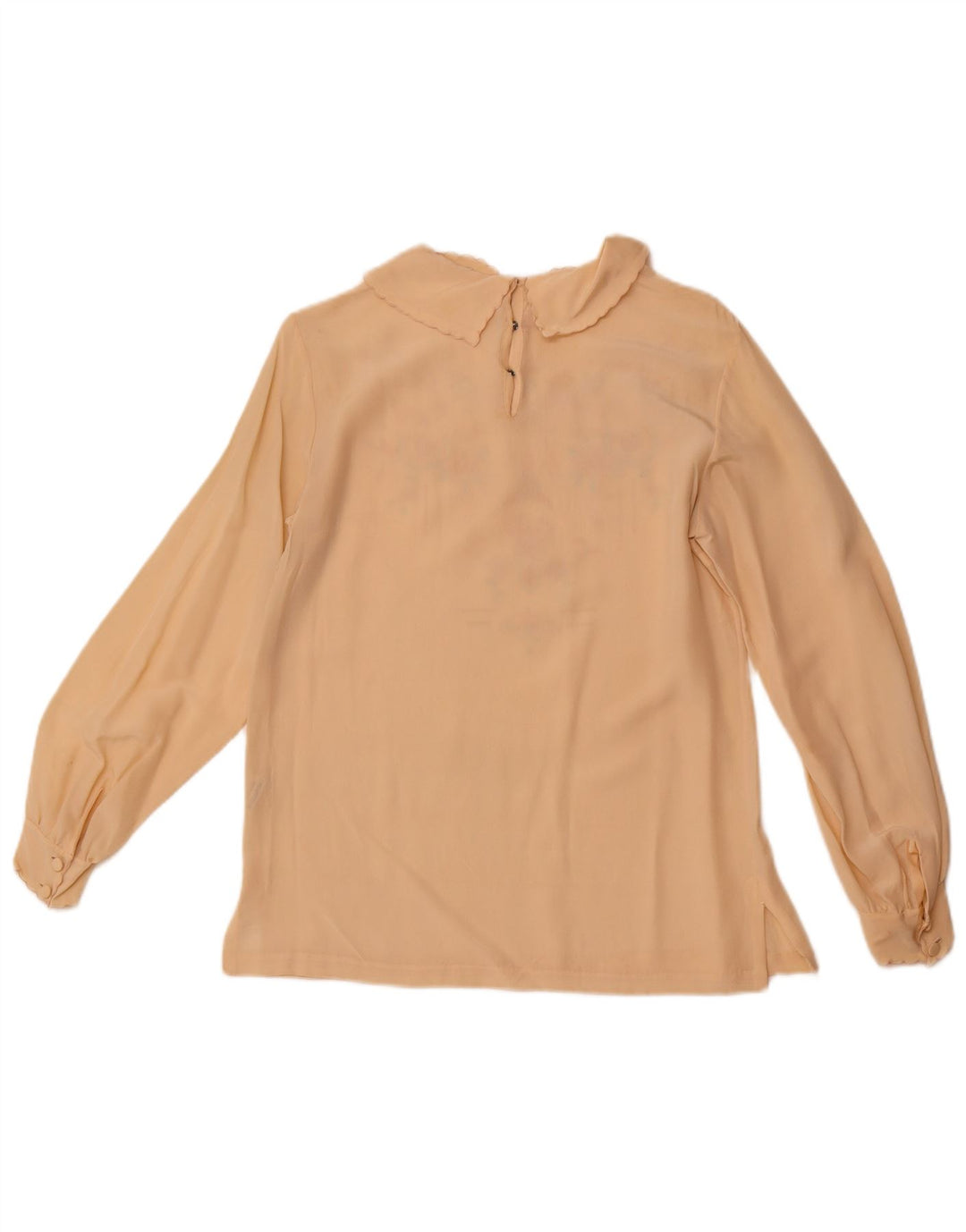 VINTAGE Ženska košulja dugih rukava EU 36 Mala bež cvjetna svila