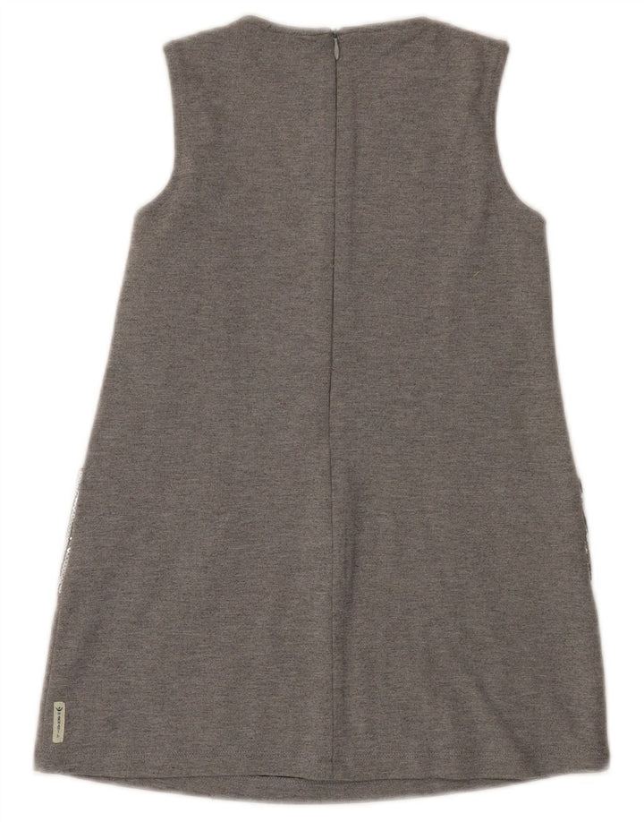 ARMANI JUNIOR Girls Sleeveless Basic Dress 7-8 Years Grey Viscose