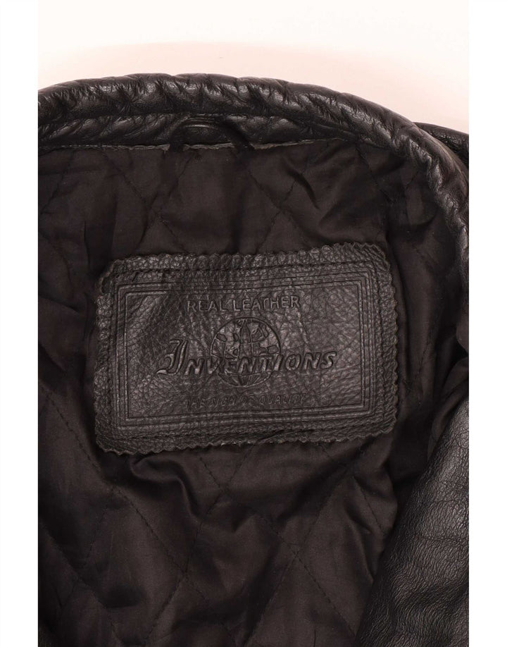 Vintage muška kožna biciklistička jakna UK 44 2XL crna