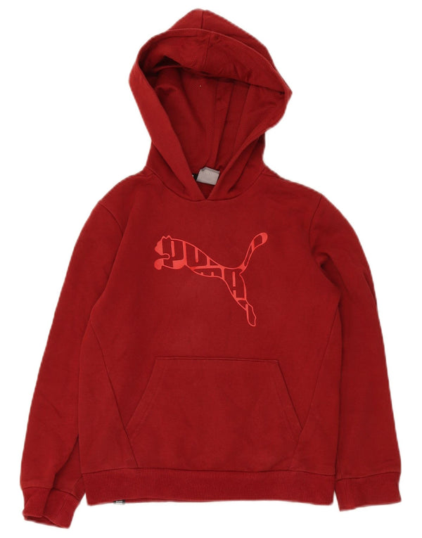 PUMA Boys Graphic Hoodie Džemper 9-10 godina, crveni pamuk