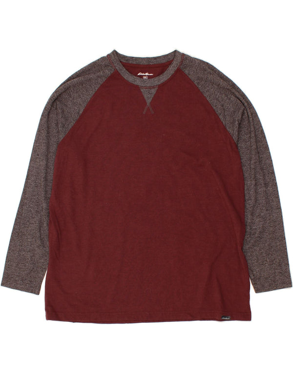 EDDIE BAUER Muška majica dugih rukava 2XL, kestenjasto obojena, pamuk