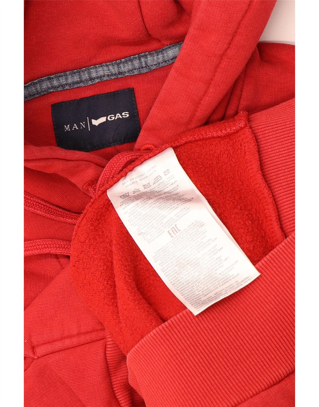GAS Muška majica s kapuljačom s kapuljačom, srednji crveni pamuk
