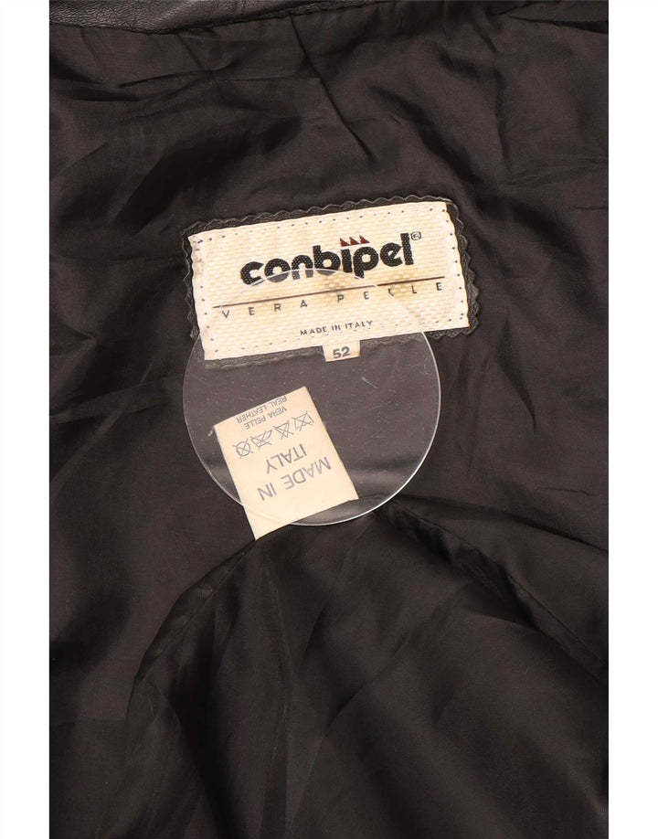Conbipel Mens Leather Jacket IT 52 Large Black