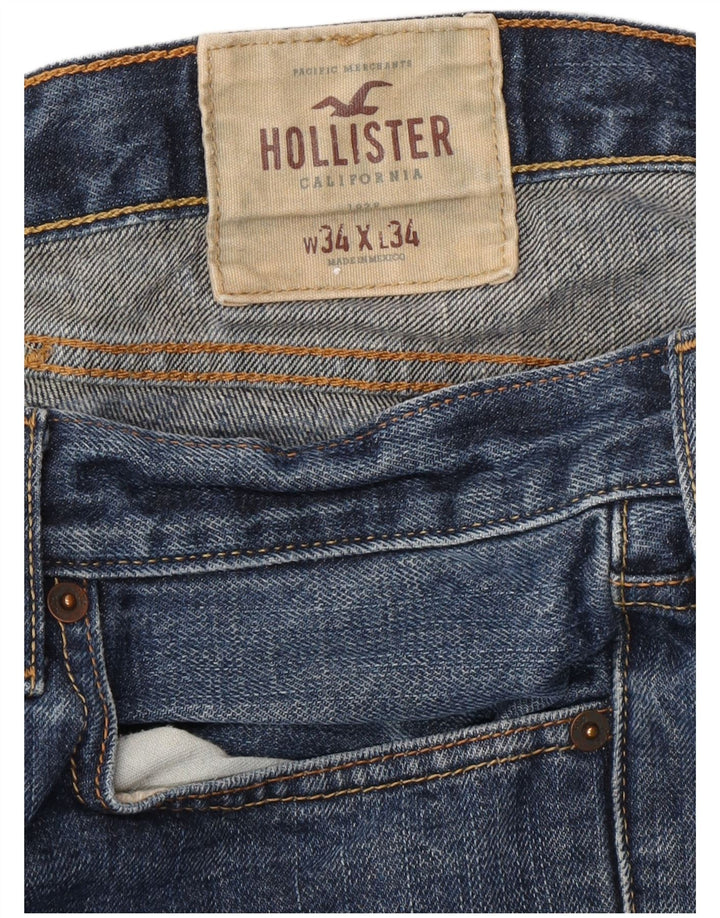 HOLLISTER Muške ravne traperice W34 L34 Plavi pamuk