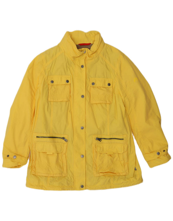 KLEPPER Womens Hooded Rain Jacket UK 16 Large Yellow