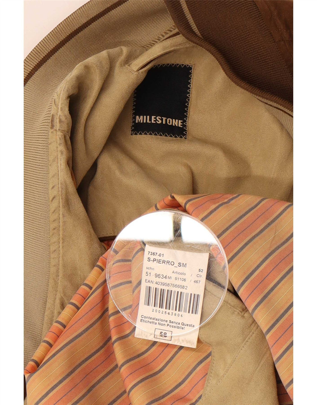 Muška bomber jakna Milestone IT 48 4XL smeđi poliester
