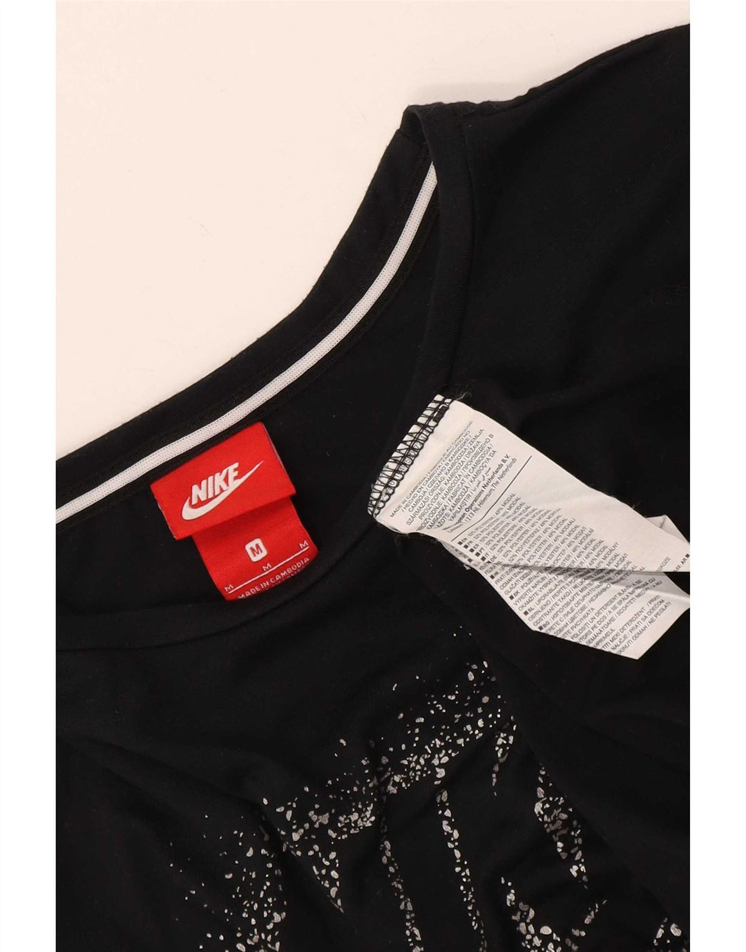 Nike Ženska grafička majica kratkih rukava UK 14 Srednji crni poliester