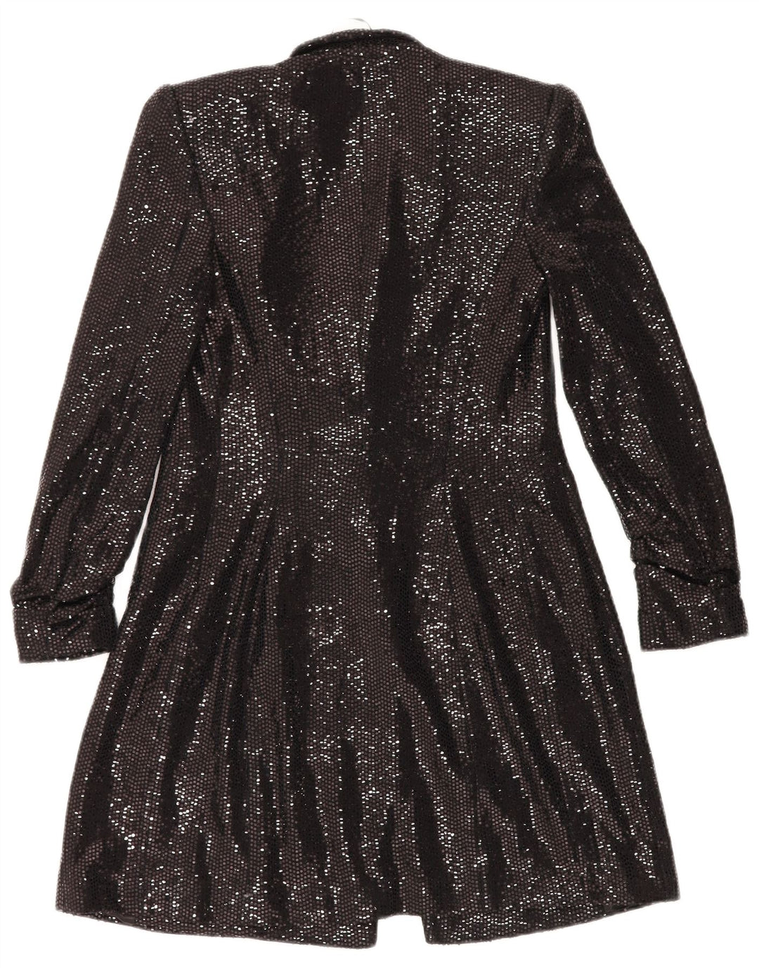 ZARA ženska dugačka otvorena jakna jakne UK 6 XS crni poliamid