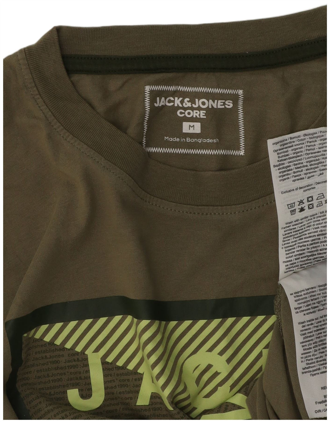 Jack & Jones muška majica kratkih rukava s grafičkim motivima, srednji kaki pamuk