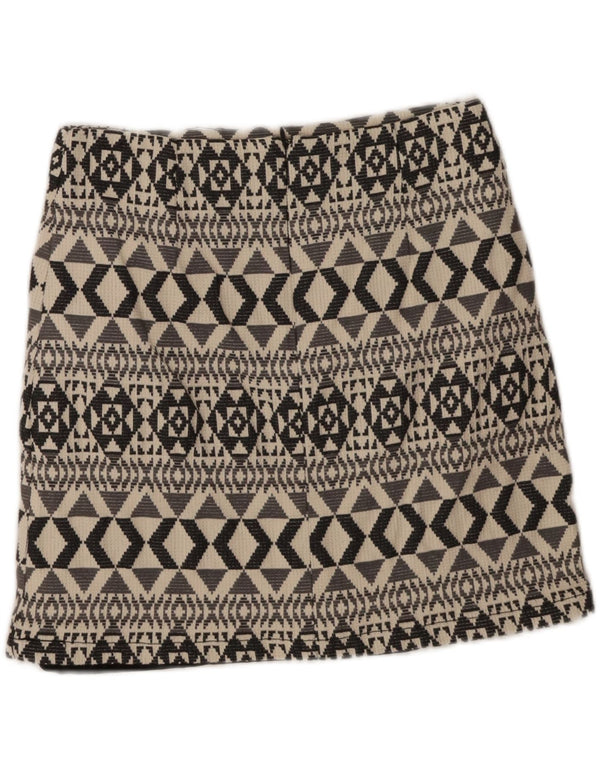 Marks & Spencer ženska mini suknja UK 10 mala W28 sivi geometrijski pamuk