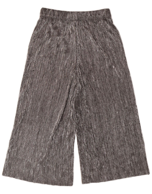 ZARA Womens Wide Leg Capri Trousers XS W24 L20  Silver Polyester