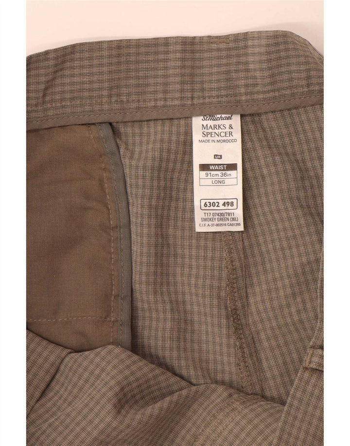 Marks & Spencer muške chino kratke hlače W36 veliki zeleni karirani poliester