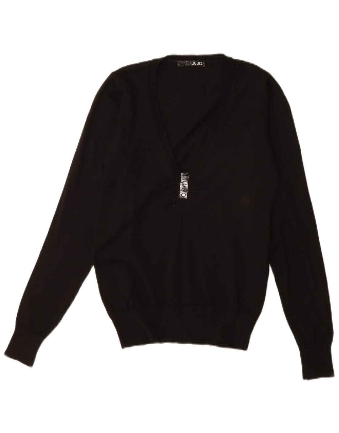 LIU JO Ženski veliki džemper s V-izrezom IT 40 Mali crni