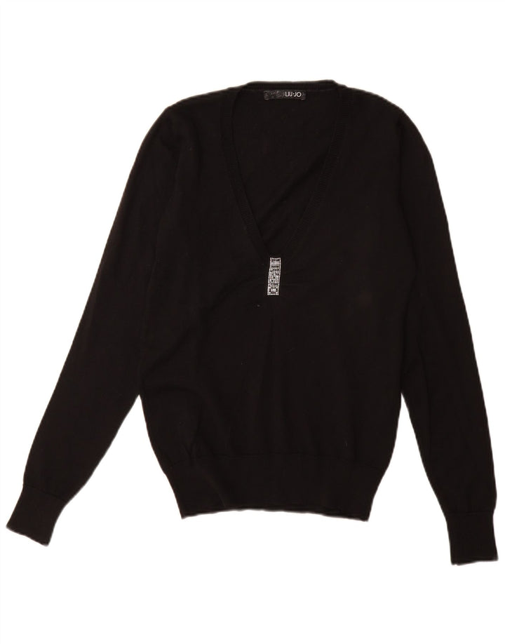 LIU JO Ženski veliki džemper s V-izrezom IT 40 Mali crni