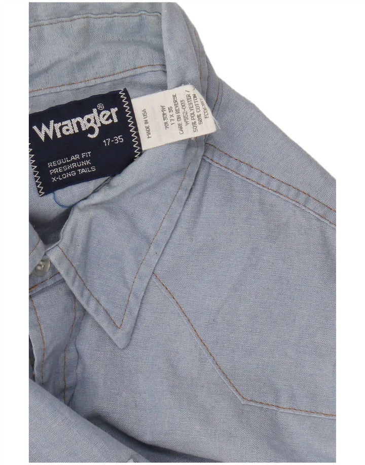 Wrangler muška Western majica standardnog kroja veličina 17 XL plavi poliester
