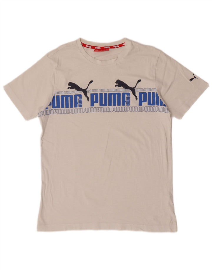 Puma Boys Graphic T-Shirt Top 15-16 Years White