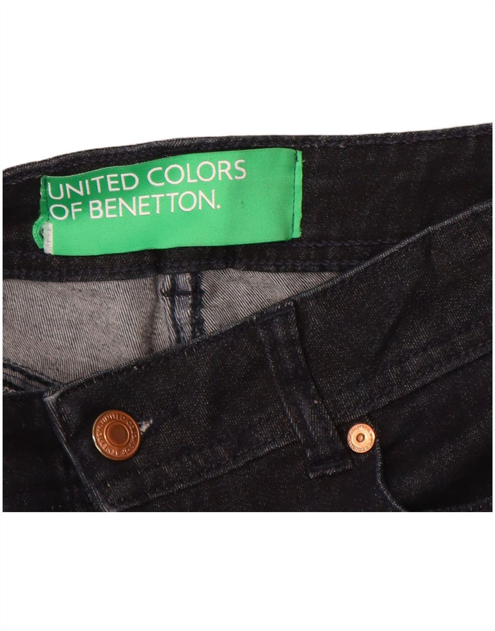 Ženske traperice Benetton Bootcut W27 L30 tamnoplavi pamuk