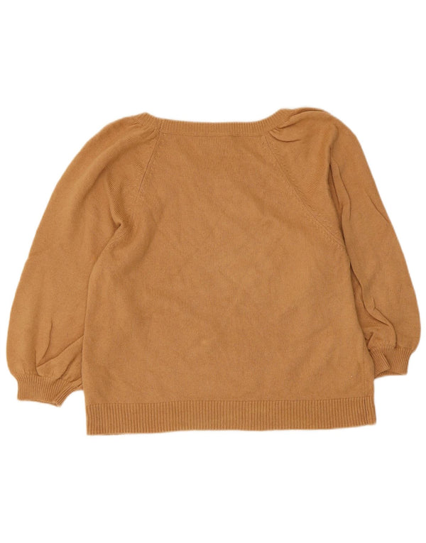 Zara ženski kratki džemper s 3/4 rukavima s brodskim izrezom UK 10 Small Beige