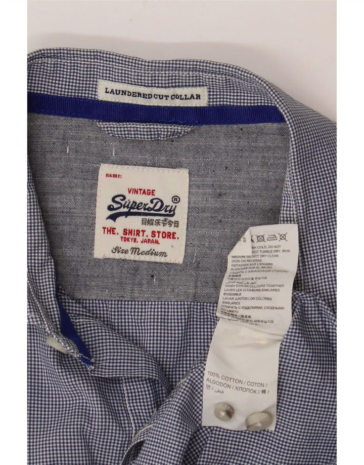 SUPERDRY muška košulja srednje tamnoplave boje gingham pamuka