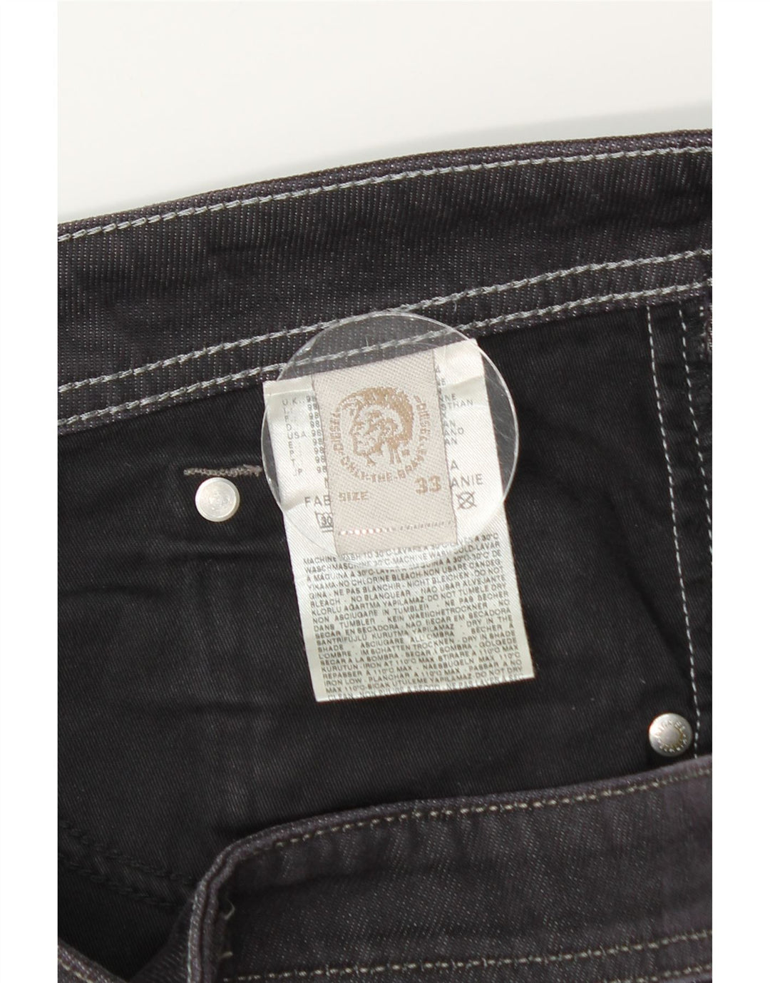 DIESEL Muške ravne traperice W33 L30 Sivi pamuk