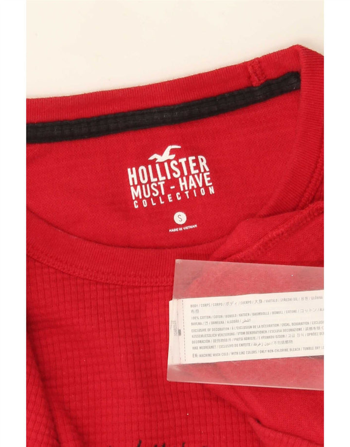 Hollister muška majica dugih rukava Regular Graphic, mala crvena pamuk