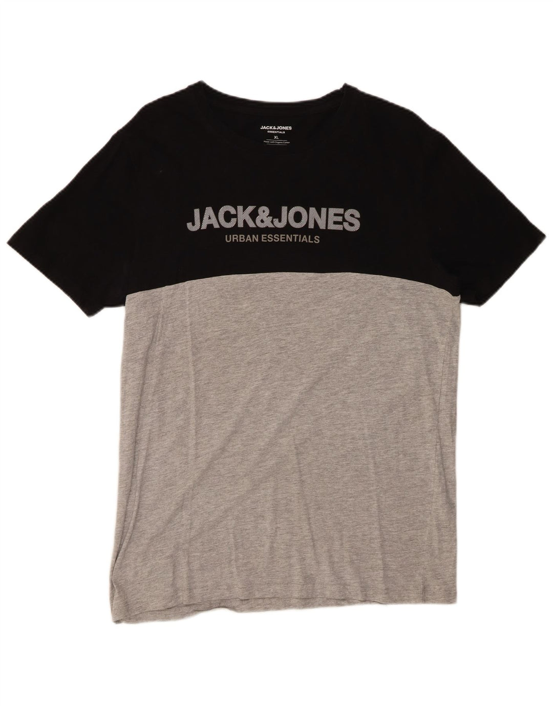 JACK & JONES Muška grafička majica kratkih rukava XL, crni pamuk u blokovima boja