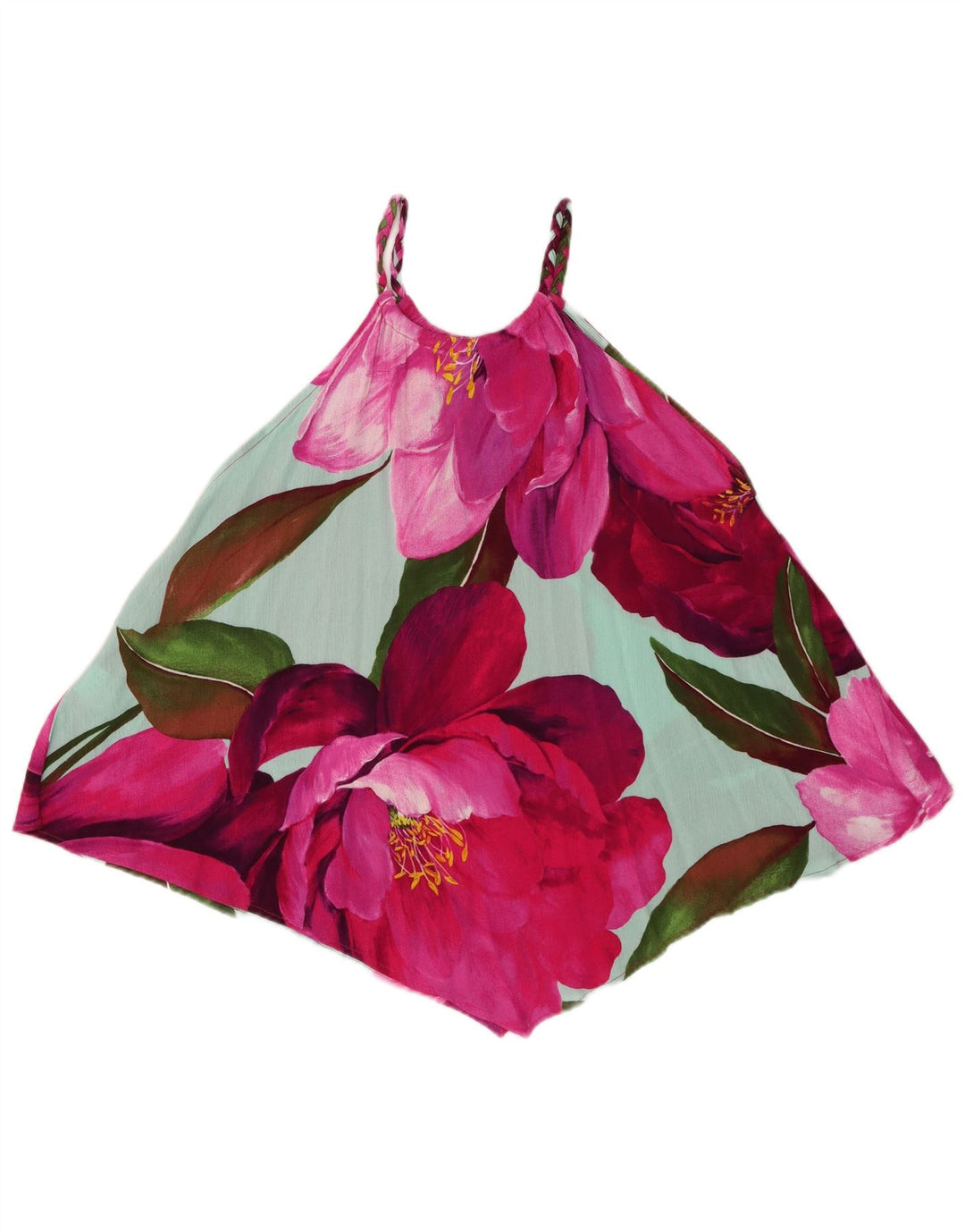 DESIGUAL Ženska asimetrična majica s halterima UK 14 srednje raznobojna cvjetna