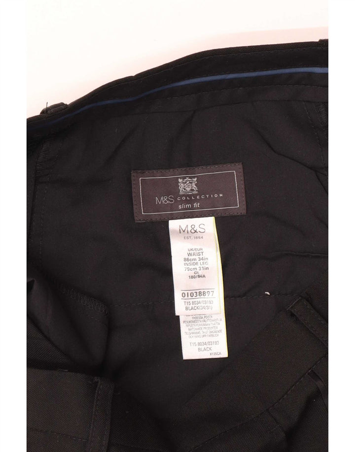 Marks & Spencer muške uske hlače W34 L31 crni poliester